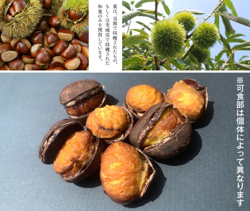 出所：<u><a href="https://www.furusato-tax.jp/product/detail/08235/5467270" target="_blank">ふるさとチョイス 庄七農園 限定 熟成 焼き栗 500g </a></u>