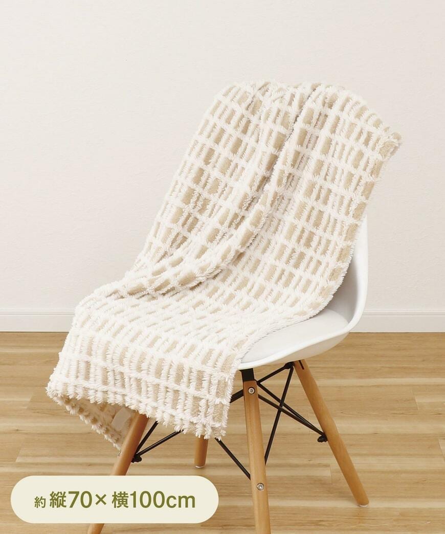 3COINS　チェックブランケット：70×100cm