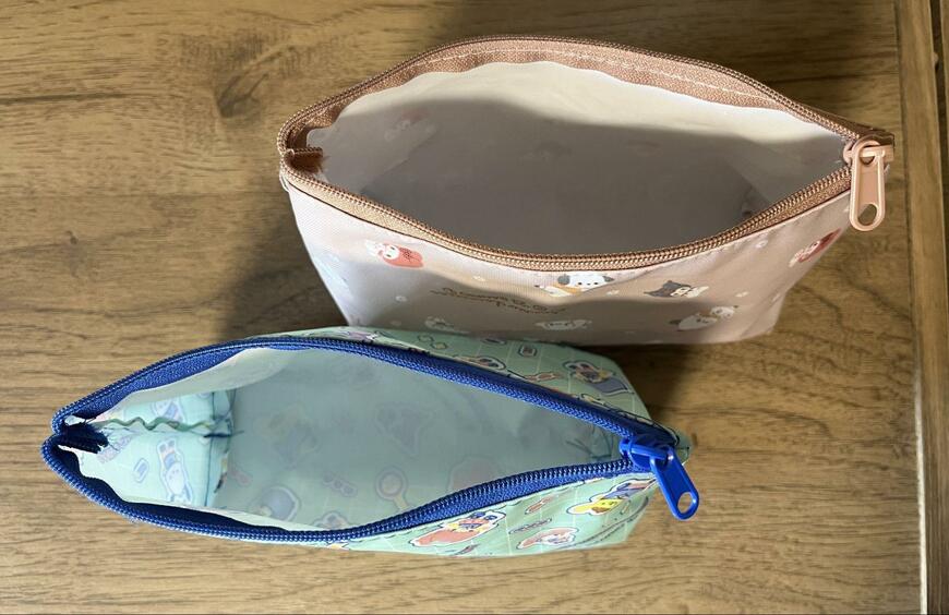 ダイソー、舟形ポーチ サンリオキャラクターミックス チルタイム/ミントの画像