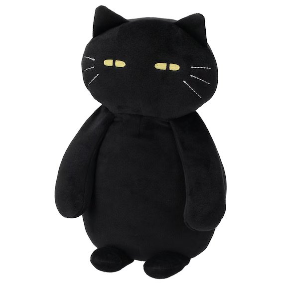 ニトリ公式　背当てクッション（デコネコ ブラック）