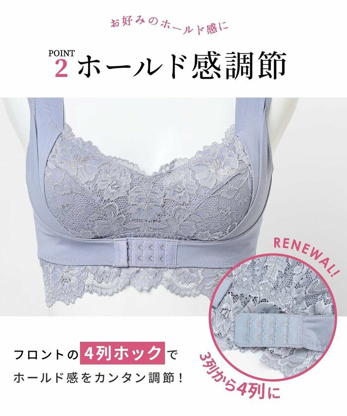 リニューアル後は、フロントホックが3列から4列に