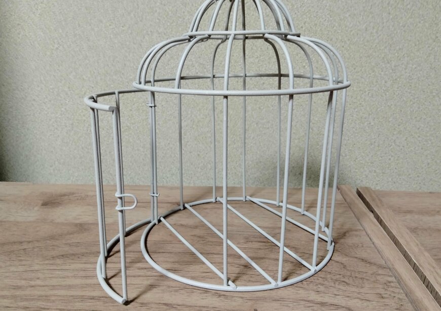 筆者撮影（ダイソー、アイアンインテリア（ケージ、直径13.5cm×19cm））