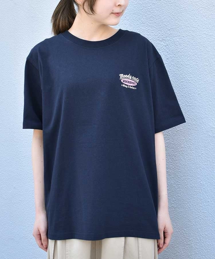 出所：ブルーブルーエ公式　のんびりcat刺繍Tシャツ