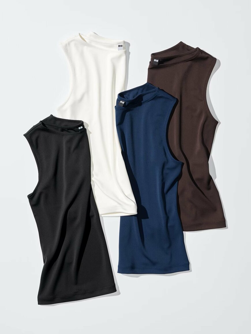 出所：ユニクロ公式　クレープジャージーボートネックTノースリーブ