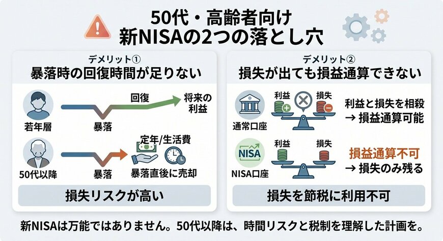 50歳代・高齢者が直面する新NISA「2つのデメリット」と落とし穴
