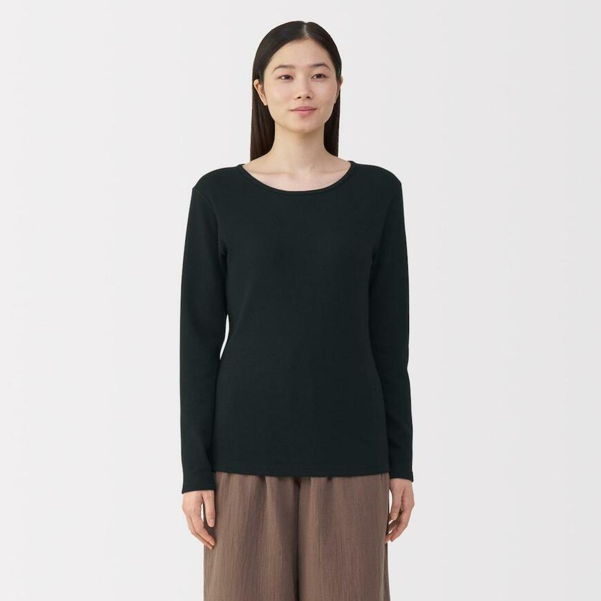 無印良品、婦人　あったか綿　ウールクルーネック長袖Ｔシャツ商品画像