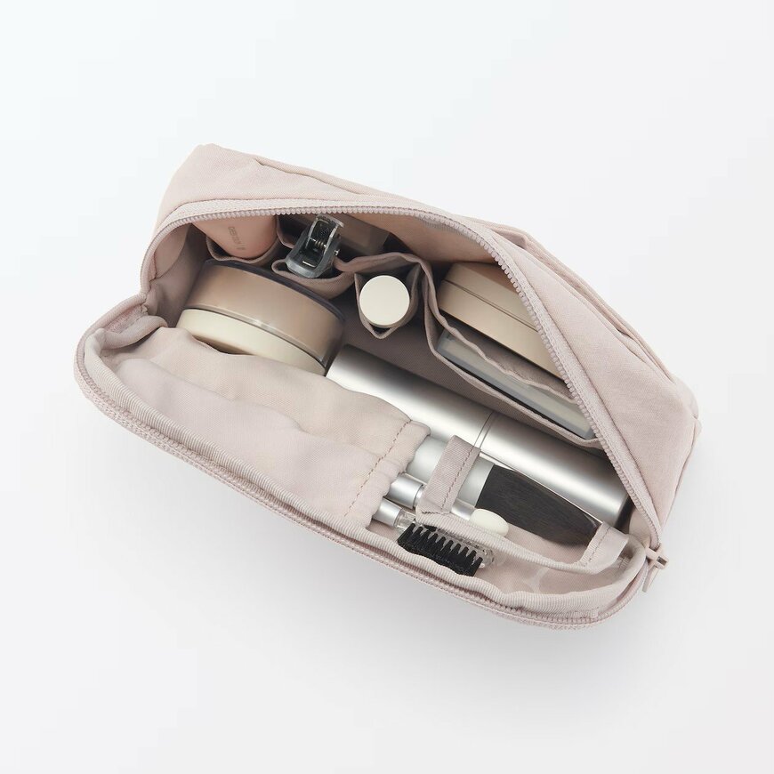 リンクルナイロン 大きく開くポーチ（Lサイズ）