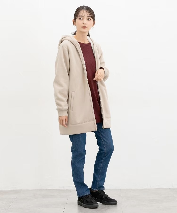 ハニーズ公式 裏ボアロングパーカー