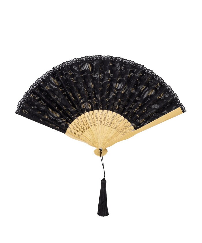 全面レース素材の上品な扇子