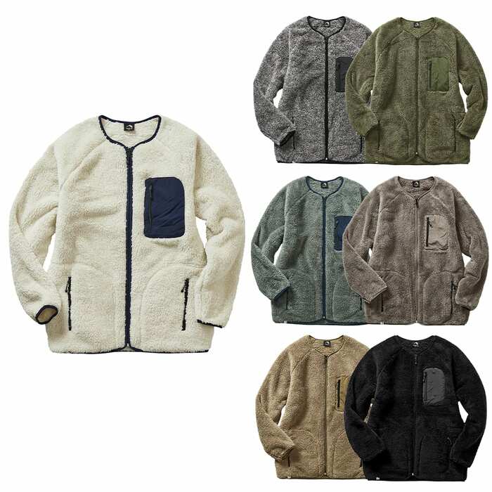 ストレッチフリースノーカラージャケット