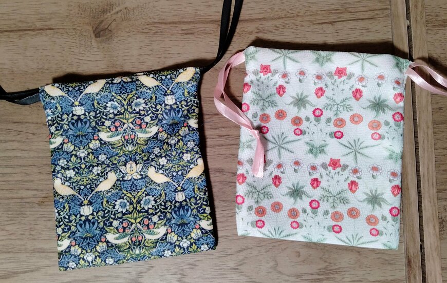 筆者撮影（セリア、巾着 ウィリアム・モリス）