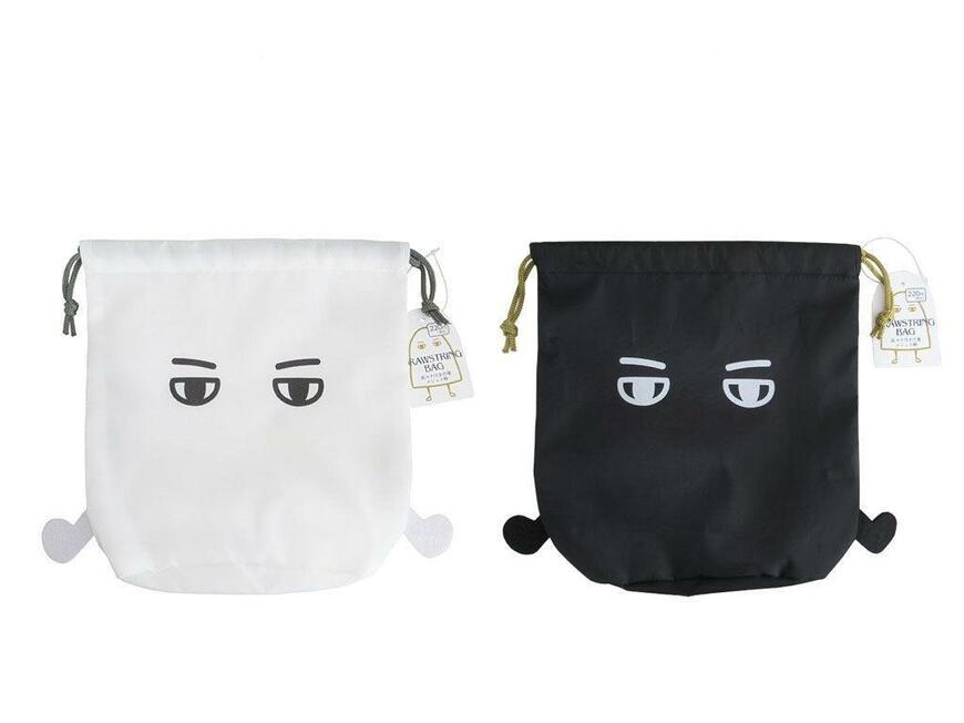 出所：公式通販ダイソーネットストア 底マチ付き巾着 メジェド柄