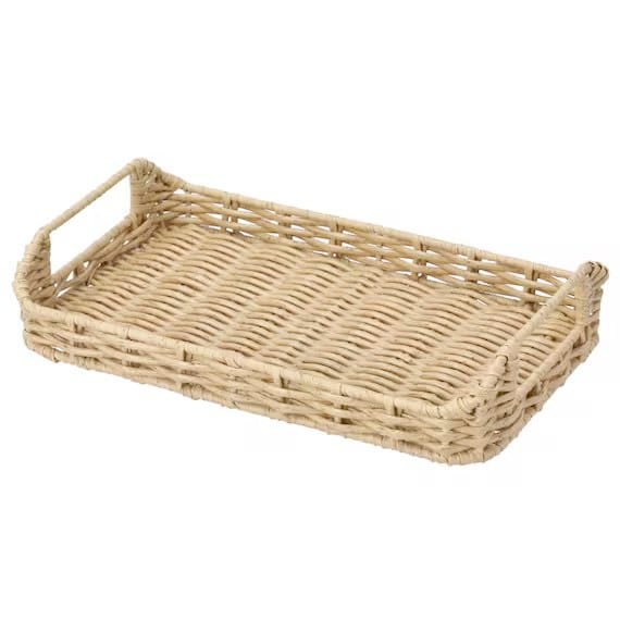 出所：ニトリ公式　ラタン風 編み込み トレイ