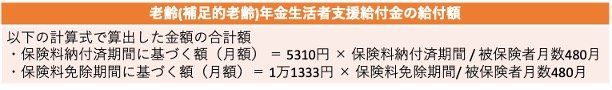 老齢年金生活者支援給付金の給付額