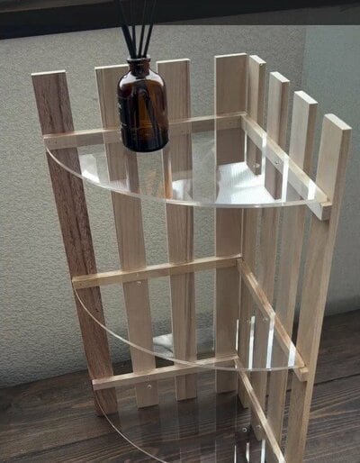 完成したコーナーラック