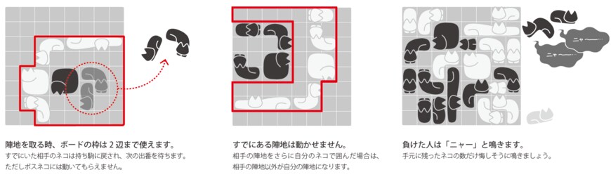 出所：アッシュコンセプト株式会社『ニャンとも平和な陣取りゲーム「+d ネゴ」8月8日（火） 発売！』