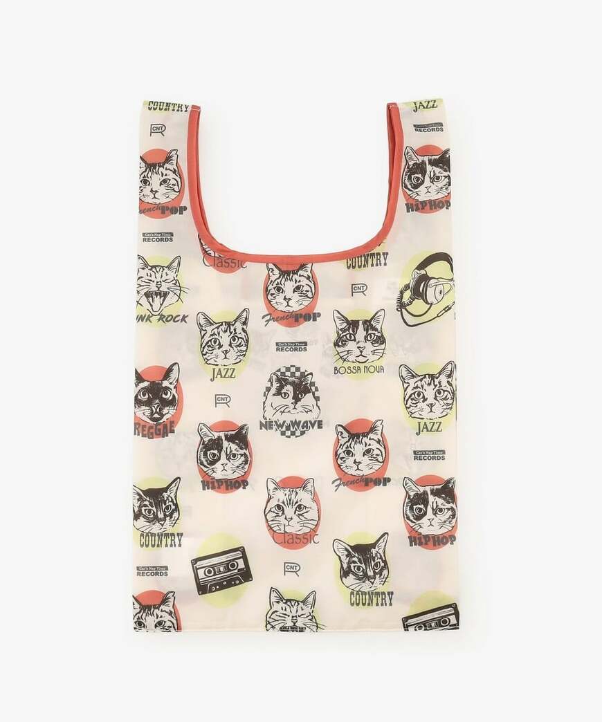 出所：アフタヌーンティー公式通販　ポケッタブルショッピングバッグ／Cat's NapTime　オレンジ