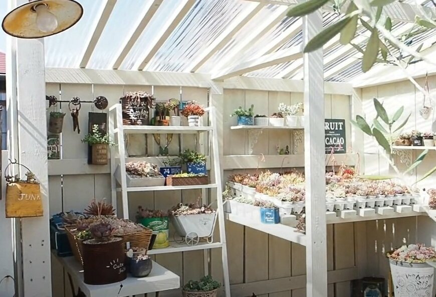 【多肉植物棚DIY】カスタマイズ自由自在！IKEAの棚も活用し素敵な小屋ができあがり