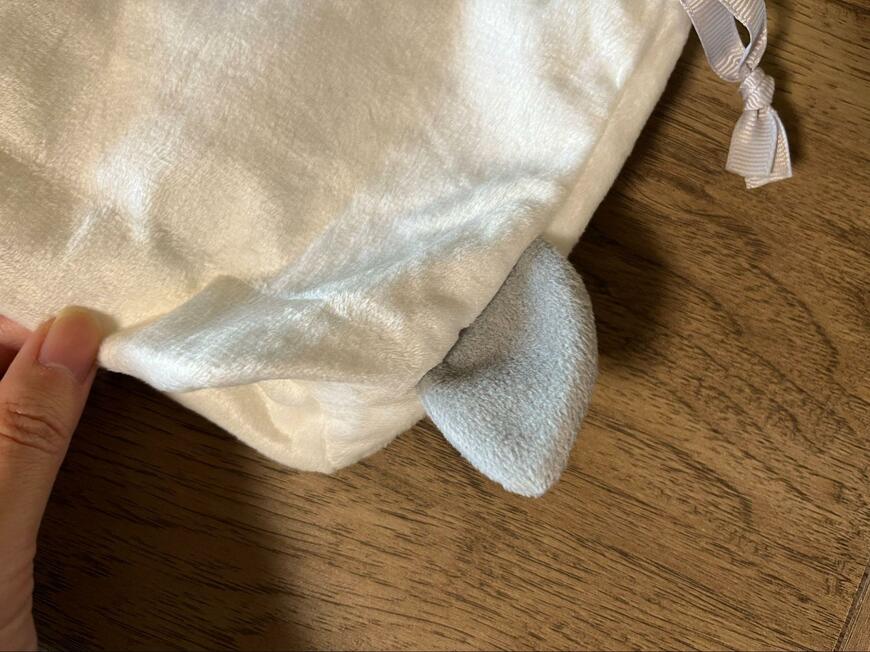 ダイソー、シマエナガ巾着の画像