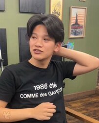 襟足を伸ばしたい男性がパーマを希望　メガネが似合うモテヘアに大変身！