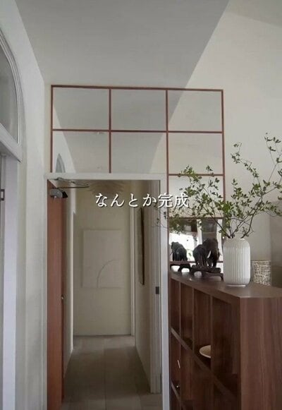 完成したミラーウォール