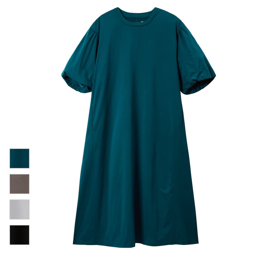 出所：ワークマン公式　レディースドライサイドポケットバルーンスリーブワンピース