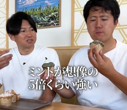 期間限定のチョコミント味のメロンパン