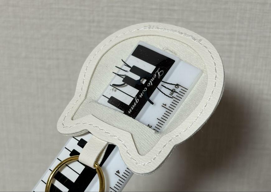 セリア、合皮 ねこの毛チャーム GY&WH商品画像