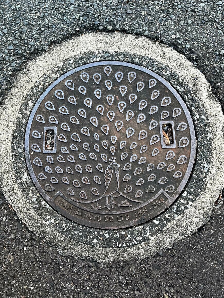 クジャクのマンホール