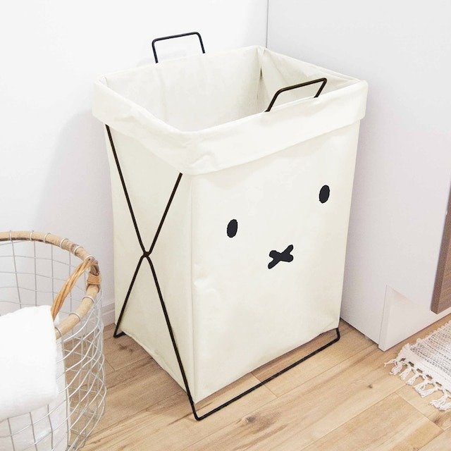 ニトリ　折り畳めるランドリーバスケット(顔だけミッフィー 横型)