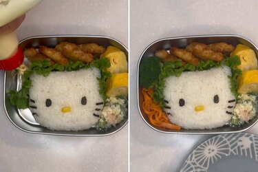 母が「高校生の娘」のために作る【ハローキティ弁当】が可愛い