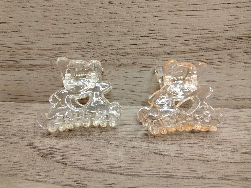 筆者撮影（セリア、バンスクリップハートベア）