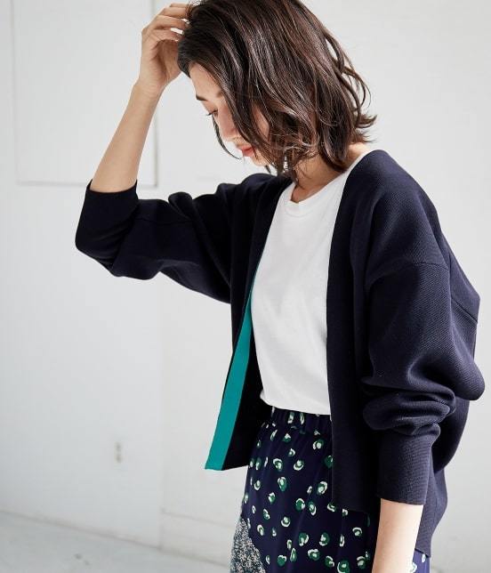 ADAM ET ROPE' FEMME - ウォッシャブルニットカーディガン ¥14,040（税込）