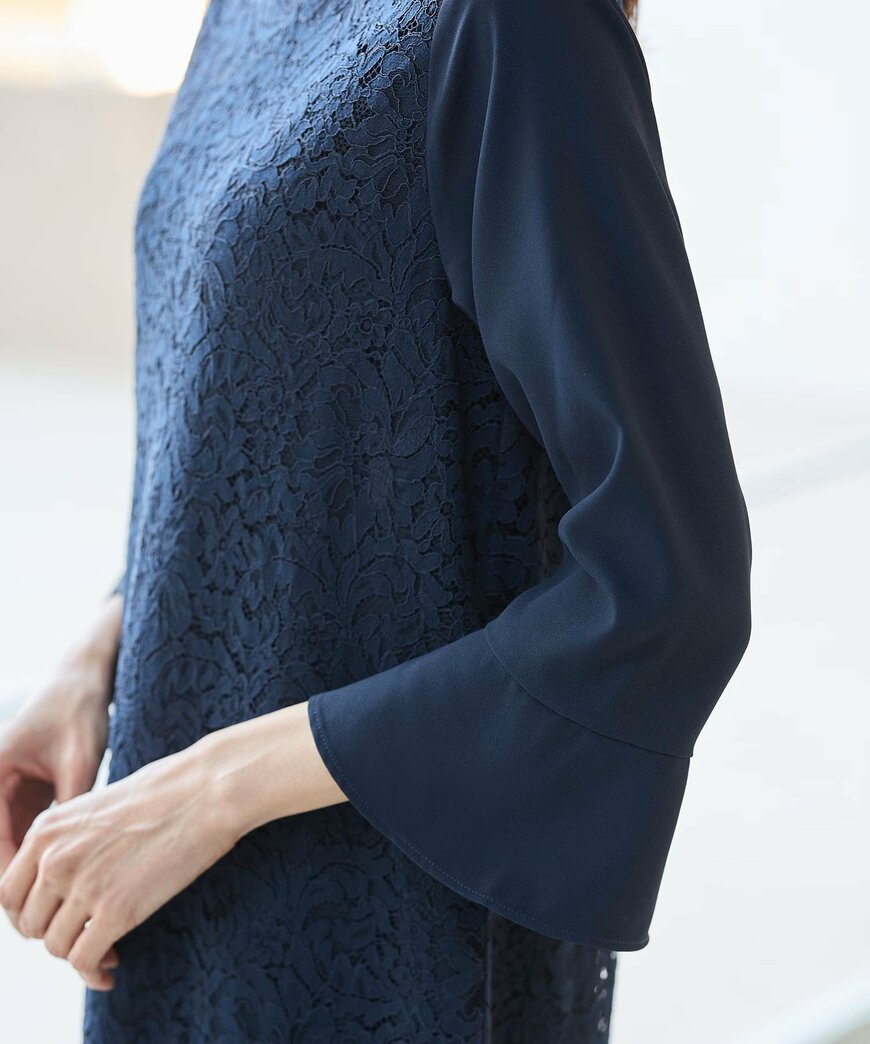 ハニーズ公式　８分袖レースワンピース