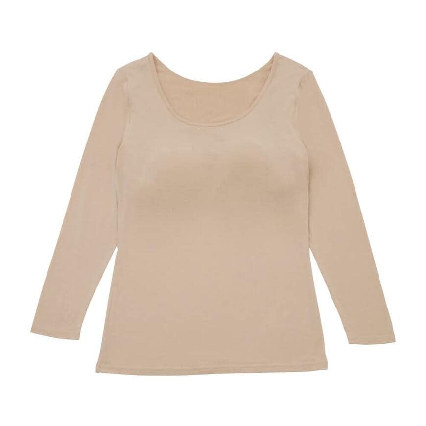 ワークマン公式、レディース シン・ホッとするインナー8分袖カップ付きインナー画像