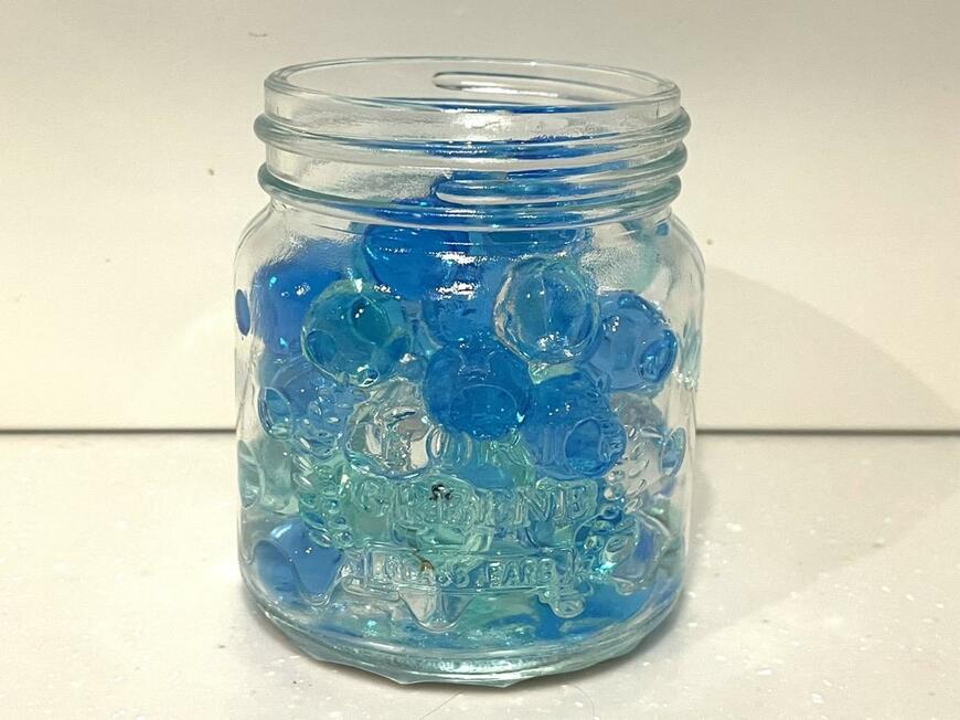 キャンドゥ「プラントビーズ ブルーグリーン」「グラスジャー270ml」