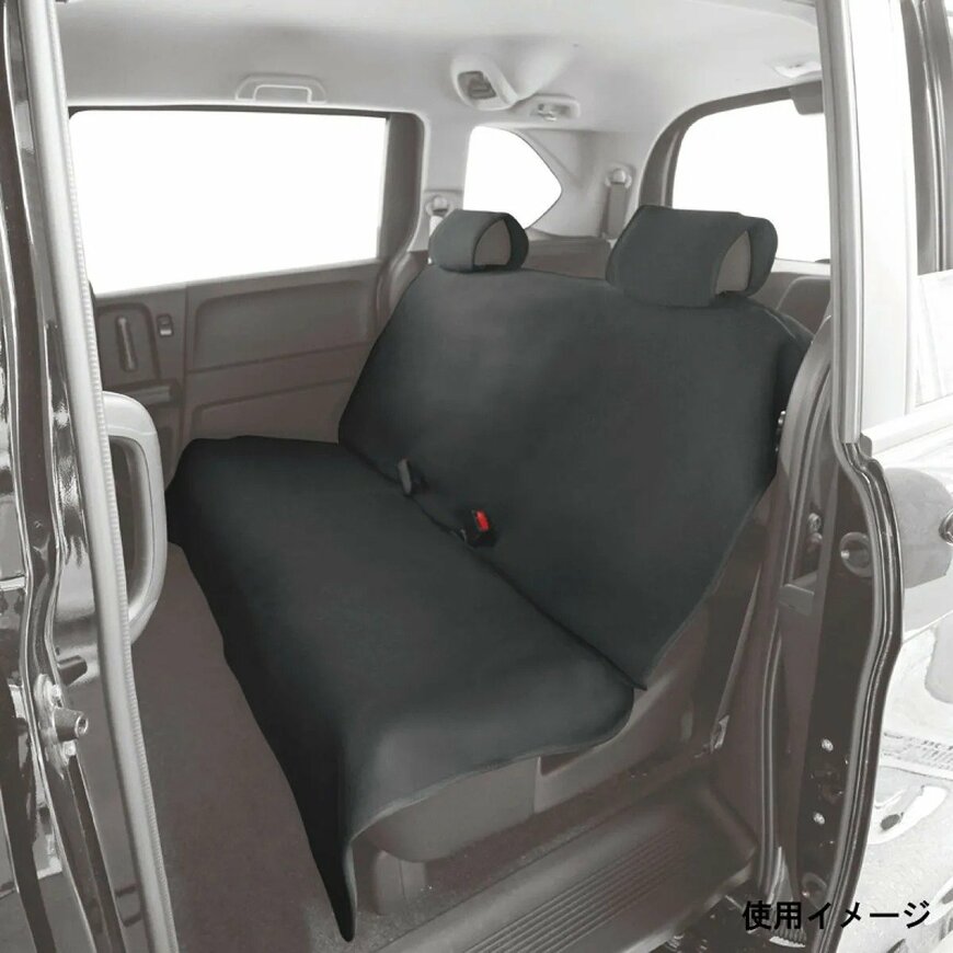 出所：オートバックス公式　AQ　防水素材のシートカバー　BS-02　ブラック　リア用
