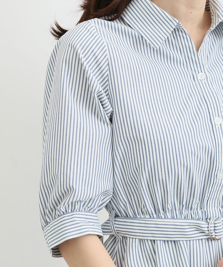 出所：ハニーズ公式通販 6分袖シャツワンピース