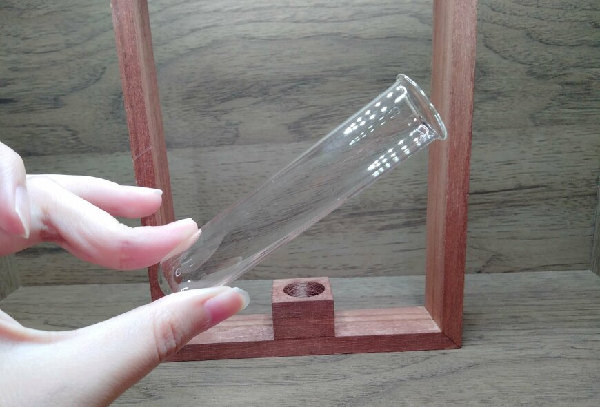 筆者撮影（ダイソー、壁掛け一輪挿しフレーム）