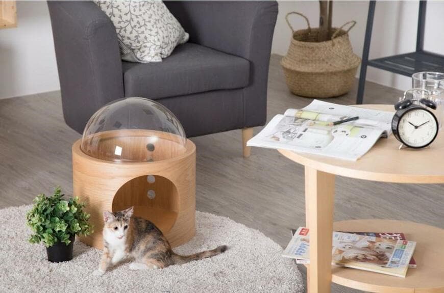 コメリ、MYZOO(マイズー)宇宙船型ベッド右開きガンマオーク画像