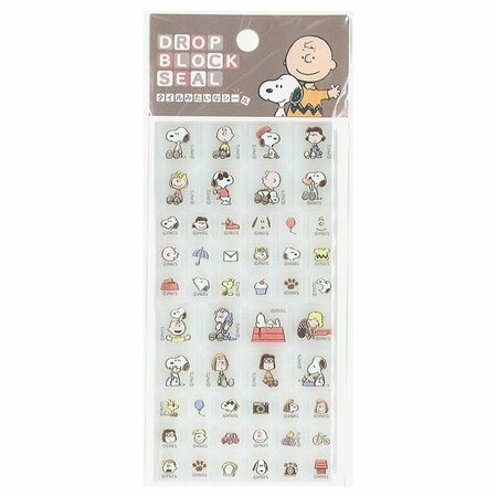 いつもの仲間が勢ぞろい「スヌーピードロップブロックシール」(495円)