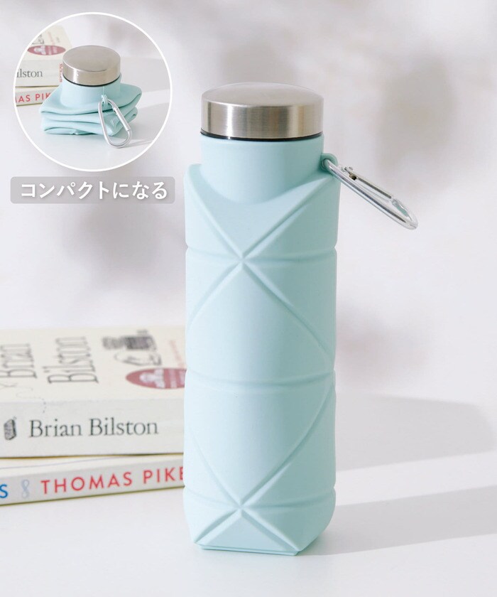 シリコン製の折り畳みドリンクボトル