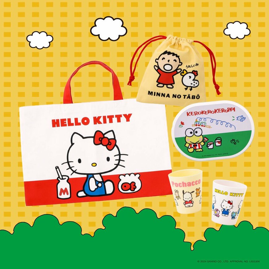 出所：3COINS公式　巾着／サンリオキャラクターズ