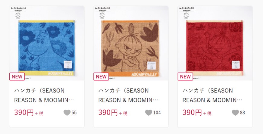 しまむら、ハンカチ(SEASONREASON& MOOMINVALLEY)画像