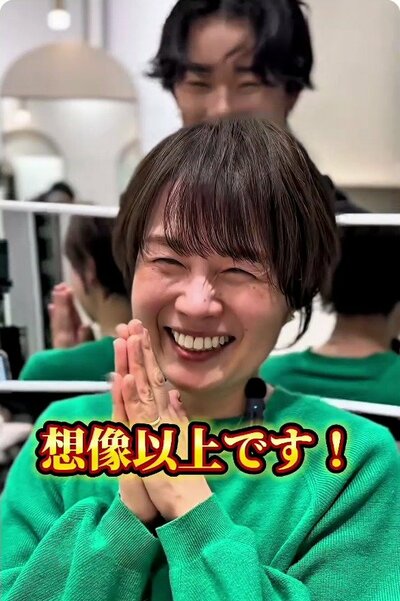 前髪に奥行きがあり、メリハリのあるエレガントなショート