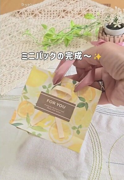 変身後のミニラッピングバッグ
