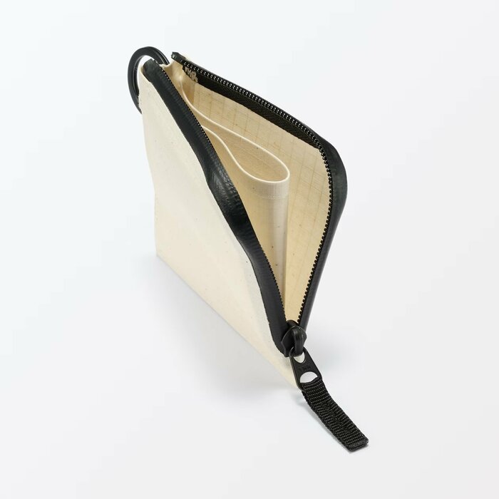 耐水生地を使った　コットンウェルダー　L字財布（生成）