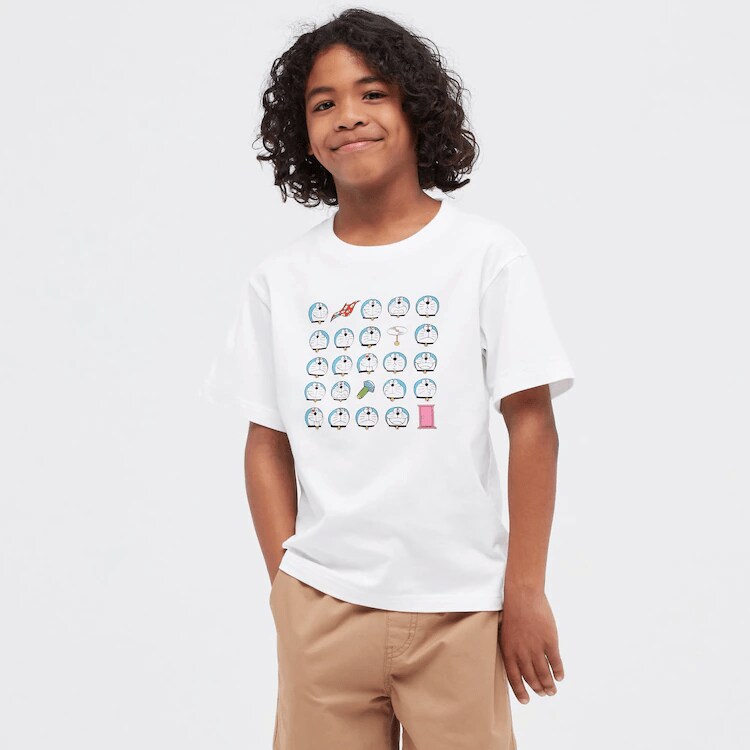 出所：ユニクロ　KIDS ドラえもん UT グラフィックTシャツ（半袖）ホワイト