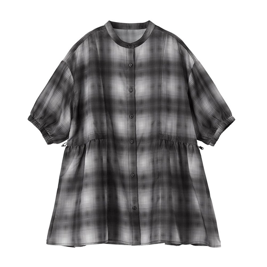 出所：ワークマン公式　レディース撥水シアーチェックギャザーシャツ