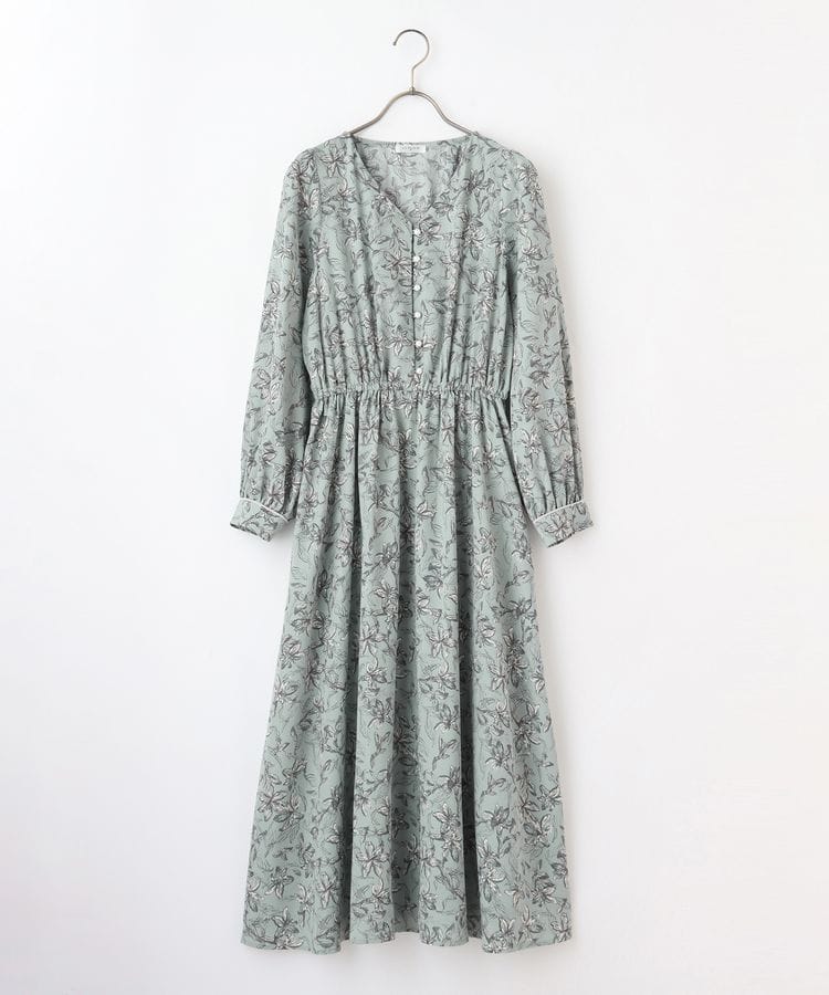 出所：ハニーズ公式通販　パール釦使いワンピース